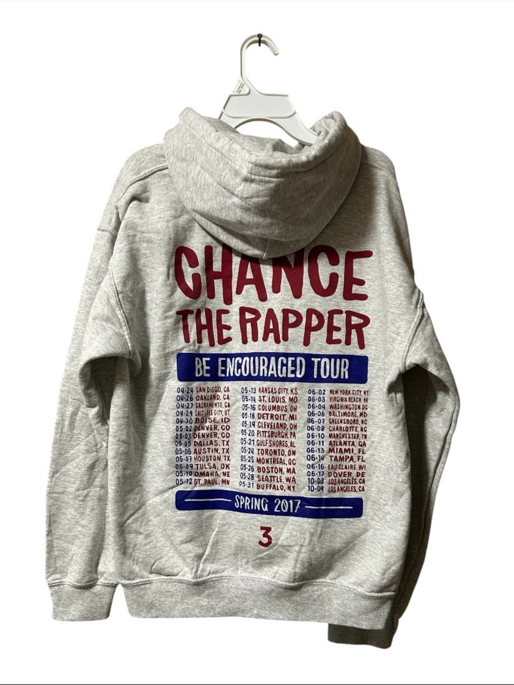 Chance The Rapper Be Encouraged Tour Spring 2017 Hoodie Sweatshirt Medium